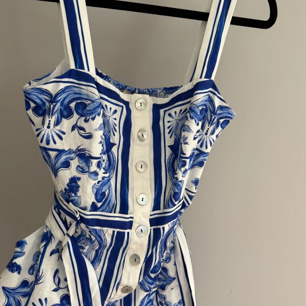 Farm Rio Blue and White Romper - Picture 7 of 8